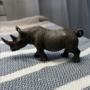 Realistic Brown Rhino Figurine from Schleich